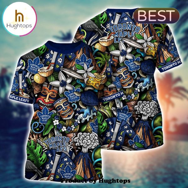 Toronto Maple Leafs Flower Hawaii Shirt For Fans, Summer Football Shirts