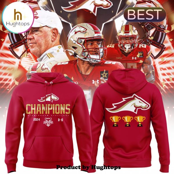 UFL Champions Birmingham Stallions Special Red Hoodie, Jogger, Cap