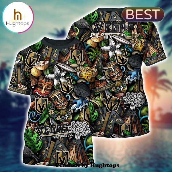 Vegas Golden Knights Flower Hawaii Shirt For Fans, Summer Football Shirts