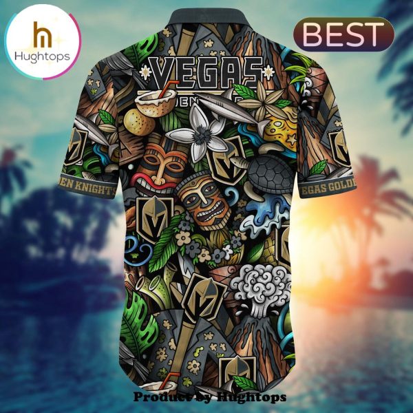 Vegas Golden Knights Flower Hawaii Shirt For Fans, Summer Football Shirts