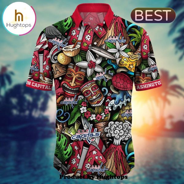 Washington Capitals Flower Hawaii Shirt For Fans, Summer Football Shirts