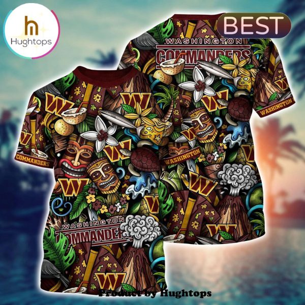 Washington Commanders Flower Hawaii Shirt For Fans, Summer Football Shirts