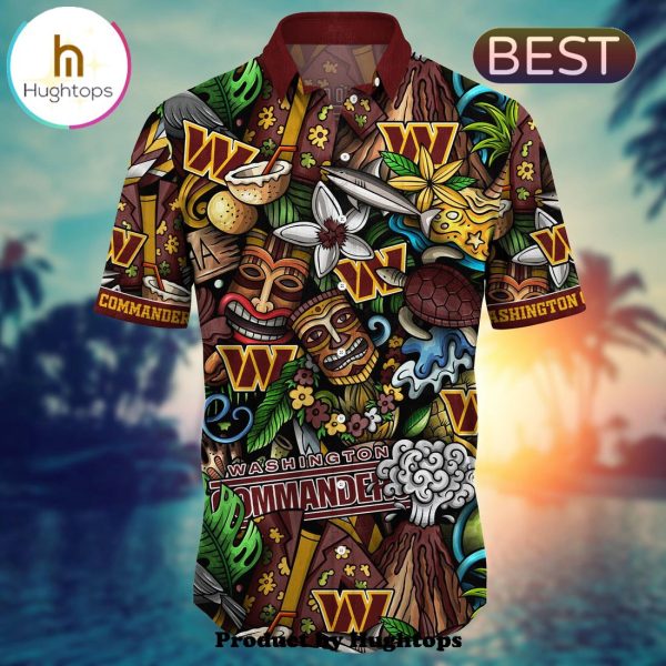 Washington Commanders Flower Hawaii Shirt For Fans, Summer Football Shirts