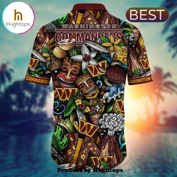 Washington Commanders Flower Hawaii Shirt For Fans, Summer Football Shirts