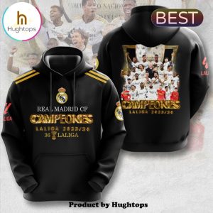 2023 24 Real Madrid Campeones Liliga Black Hoodie