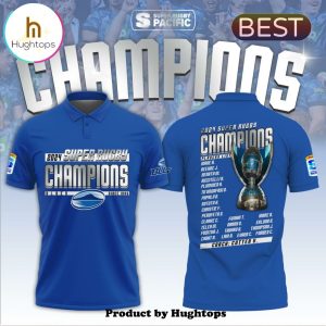 2024 Chiefs Rugby Super Rugby Champions Blue Polo Shirt