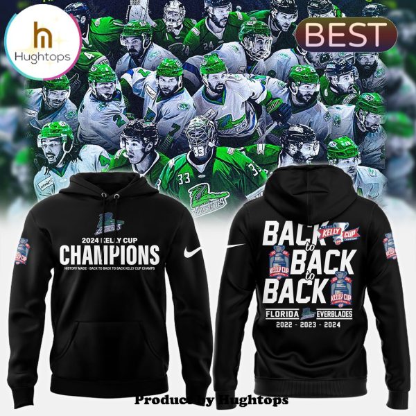 2024 Florida Everblades Kelly Champions Black Hoodie