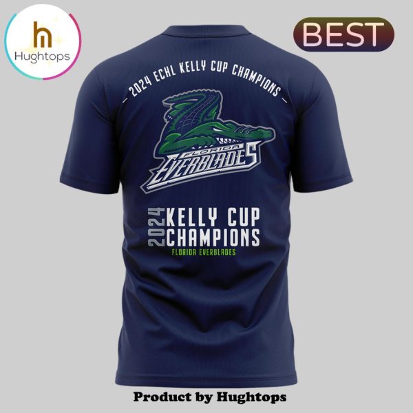 2024 Florida Everblades Kelly Cup Navy T-Shirt, Cap