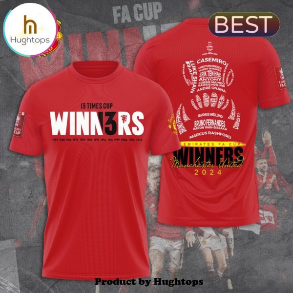 2024 Manchester United 13 Times Cup Winners Red Hoodie