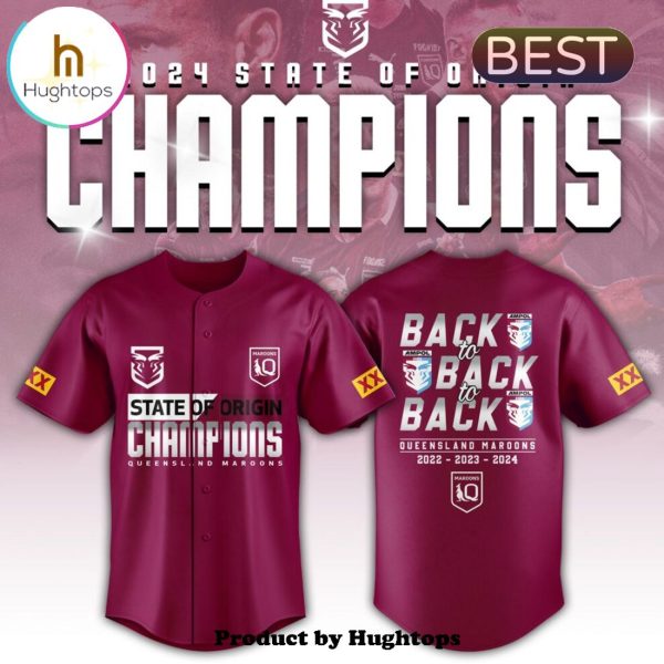 2024 Queensland Maroons League Back To Back Red Baseball Jersey