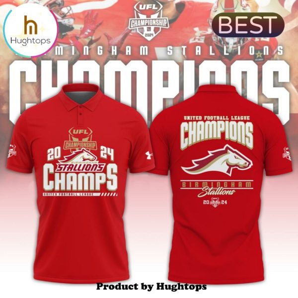 2024 Special Birmingham Stallions UFL Champions Polo – Red