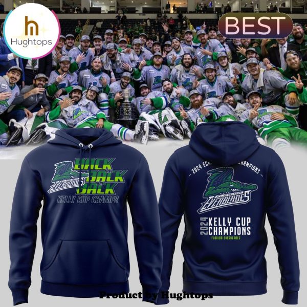 4Times Back 2 Back Florida Everblades Champion Hoodie, Cap