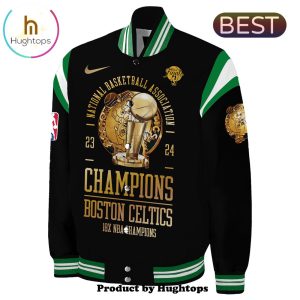 Boston Celtics 18-Time NBA Finals Champions Black Baseball Jacket