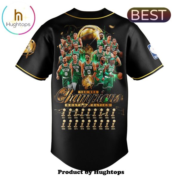 Boston Celtics 18-Time NBA Finals Champions Black Baseball Jersey