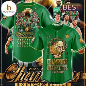 Boston Celtics 18-Time NBA Finals Champions Green Baseball Jersey