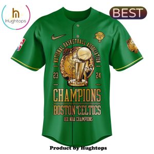 Boston Celtics 18-Time NBA Finals Champions Green Baseball Jersey
