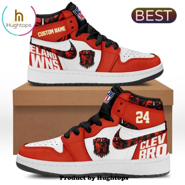 Brown Cleveland Browns Custom Edition Red Air Jordan 1 Hightop