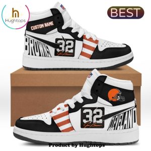 Brown Cleveland Browns Special Edition Red Air Jordan 1 Hightop