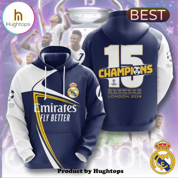 Classic Real Madrid 15th Champions London 24 Hoodie