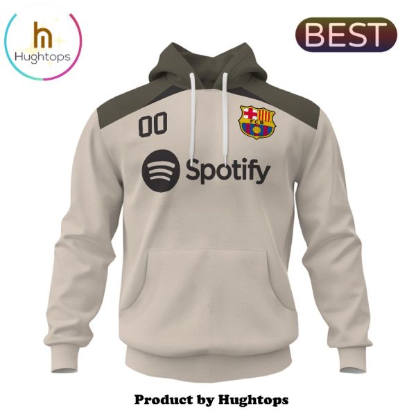 Custom Barcelona 2024 Football Team Grey Hoodie