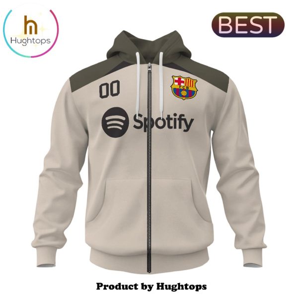 Custom Barcelona 2024 Football Team Grey Hoodie