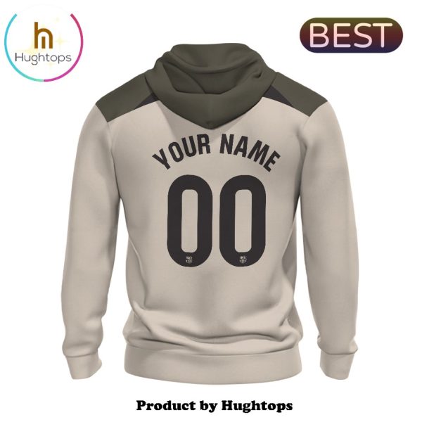 Custom Barcelona 2024 Football Team Grey Hoodie