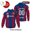 Custom Barcelona 2024 Football Team Grey Hoodie