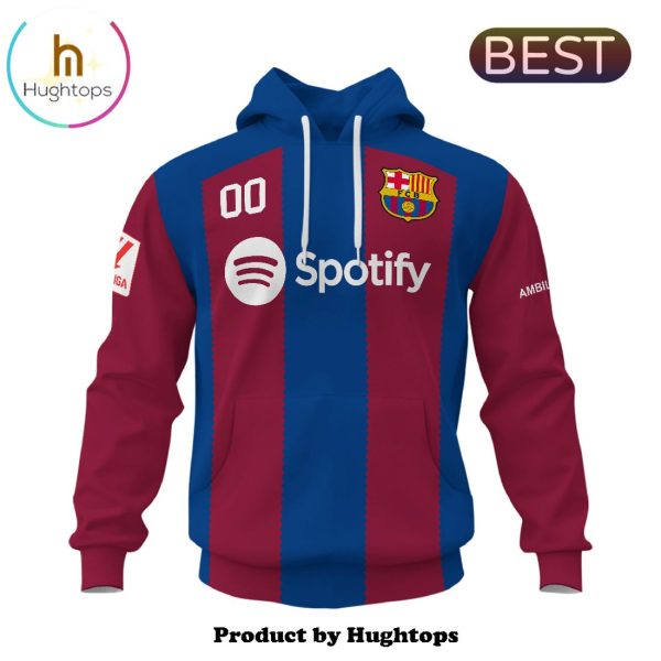 Custom Barcelona 2024 Football Team Navy Hoodie