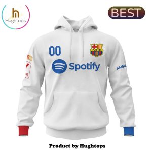 Custom Barcelona Football Team White Hoodie