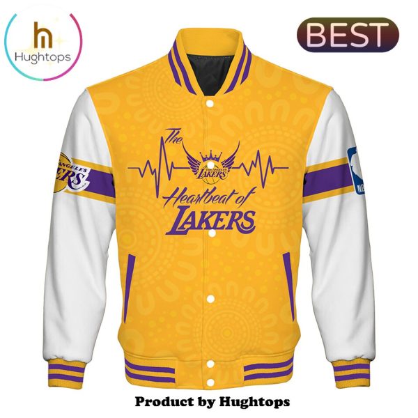 Custom Los Angeles Lakers NBA Yellow Baseball Jacket