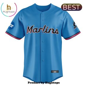 Custom Miami Marlins Blue Baseball Gifts Baseball Jersey