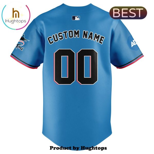 Custom Miami Marlins Blue Baseball Gifts Baseball Jersey