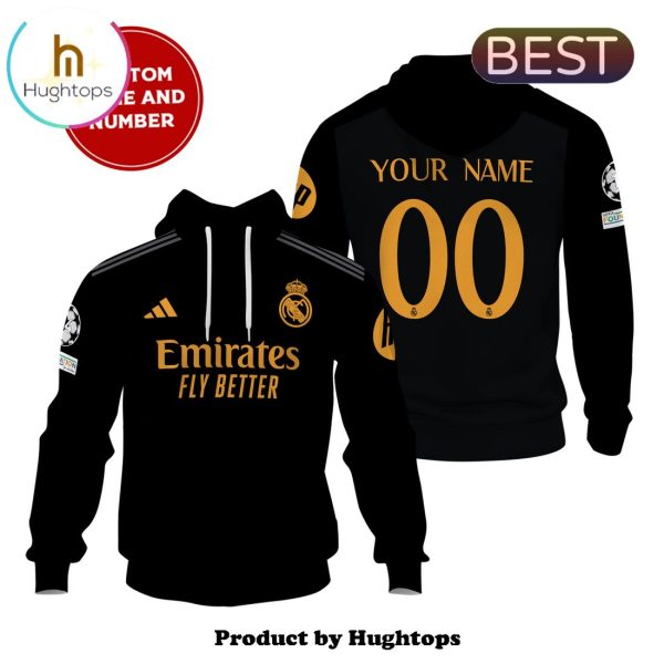 Custom Real Madrid Premier League Home Black Hoodie