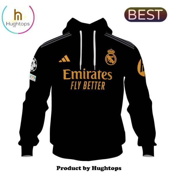 Custom Real Madrid Premier League Home Black Hoodie