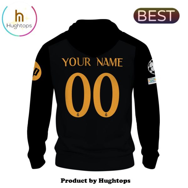 Custom Real Madrid Premier League Home Black Hoodie