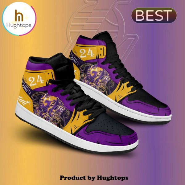 Kobe Bryant Signatures Los Angeles Lakers Air Jordan 1 HighTop Shoes