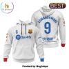 Lewandowski Barcelona 2024 Football Team Navy Hoodie