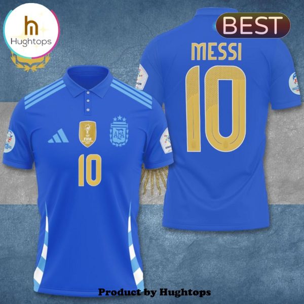 Lionel Messi x Argentina National Football Champions Navy Polo