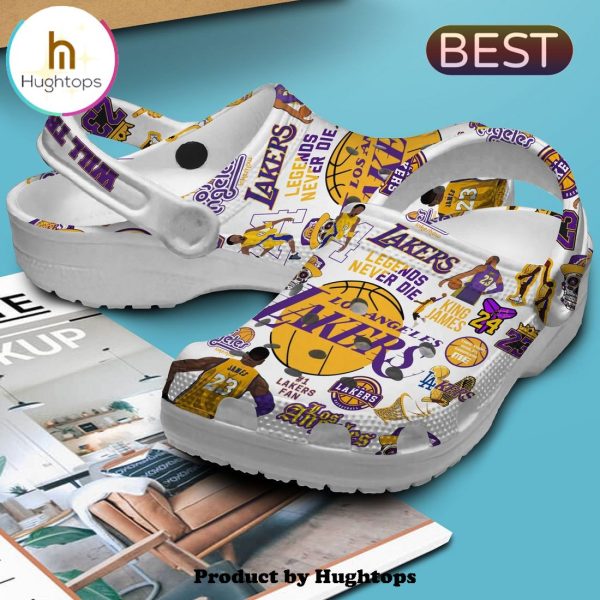 Los Angeles Lakers Specialized White Crocs Clogs