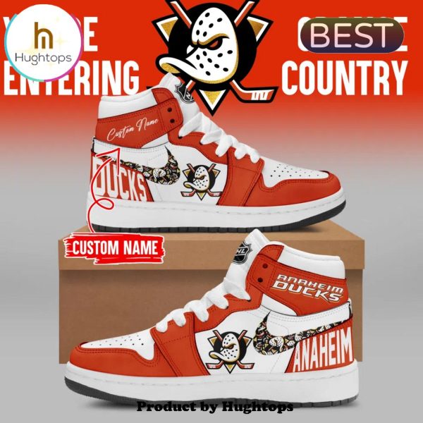 Luxury Anaheim Ducks Orange Country Air Jordan 1 HighTop