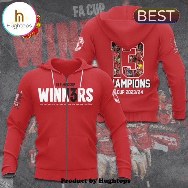 Manchester United 13 FA Cup Champions Red Hoodie