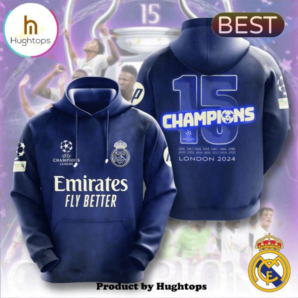 Men’s Real Madrid London 15 Galaxy Navy Hoodie