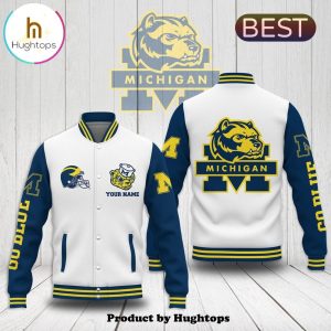 Michigan Wolverines National Champions White Baseball Jacket