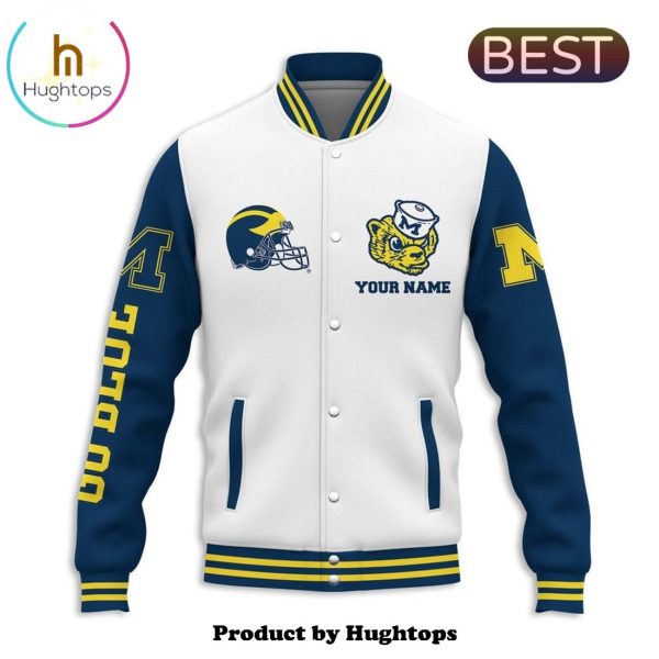 Michigan Wolverines National Champions White Baseball Jacket