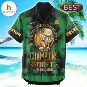 NBA 2024 Boston Celtics Finals Champions Palm Tree Hawaiian Shirt