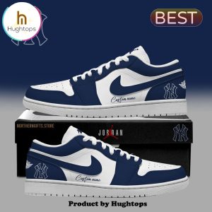 New York Yankees Custom Name For Fans Air Jordan 1 Hightop Shoes