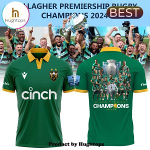 Northampton Saints Gallagher Premiership Champions Green Polo Shirt