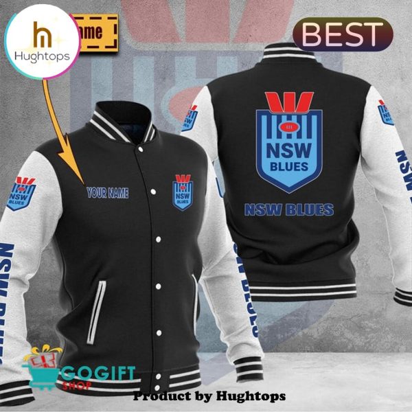 NRL-New South Wales Blues Custom Black Baseball Jacket