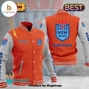 NRL New South Wales Blues Custom Orange Baseball Jacket