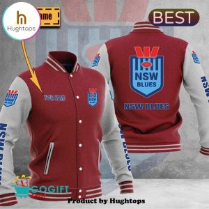 NRL New South Wales Blues Custom Red Baseball Jacket